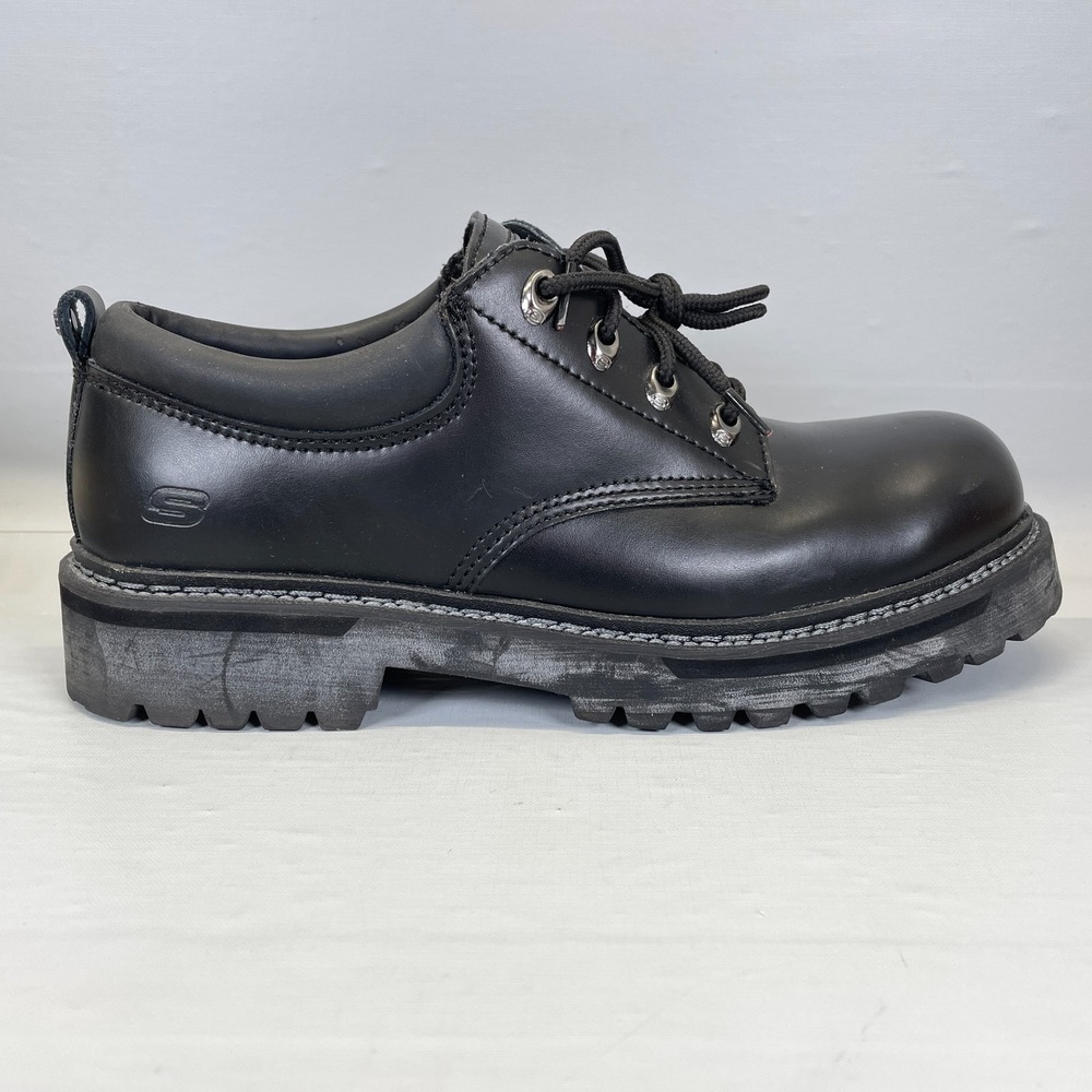 Skechers Cool Cat Pixel Oxford Shoes Mens Size 10.5 Black Leather Lug Sole Y2K